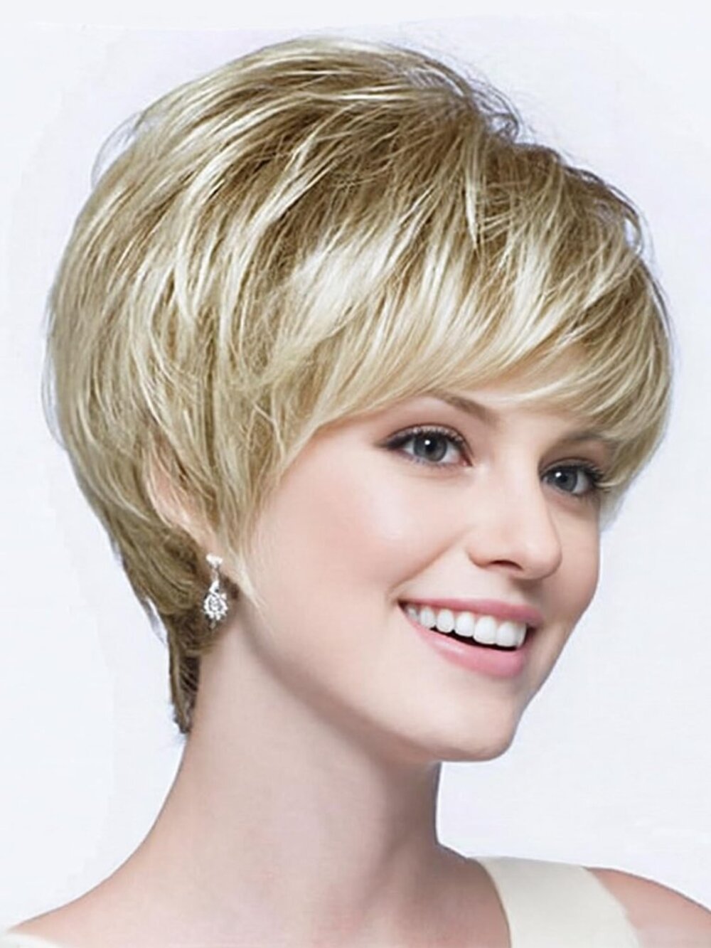 Layered Mixed Blond Pixie Cut Wigs N8979
